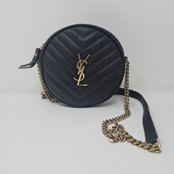 Yves Saint Laurent Paris Vinyle Round Camera Shoulder Bag - Picture 3 of 16